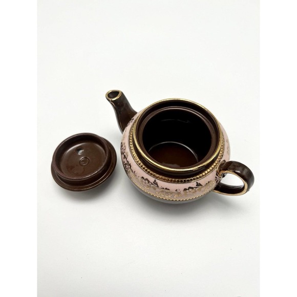 Sadler Tea Pot Set Of 3 Vintage English Pot With Floral Motif Pink Green Blue - Picture 2 of 11